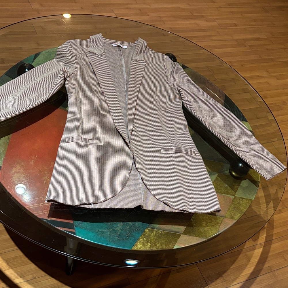 Confession Striped Blazer - Black and White